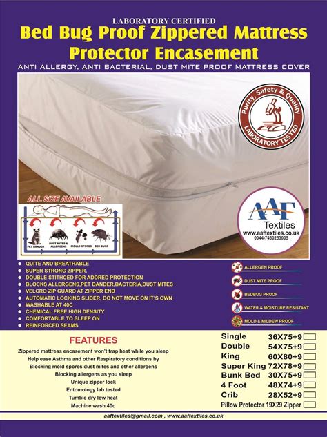 A bed bug mattress cover or encasement works by blocking dust mites and other bed bugs from accessing your mattress. Free Pillow cover Lab Certified Bedbug proof mattress ...