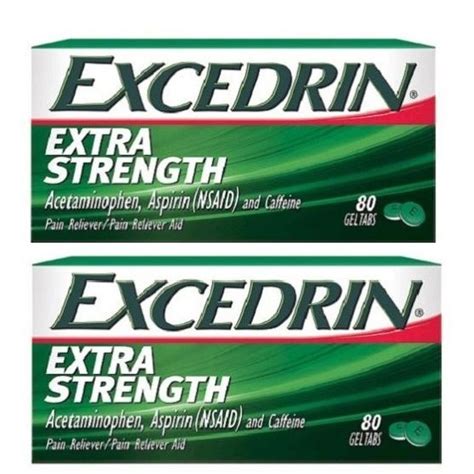 Excedrin Extra Strength Gel Tabs 2 Bottle Pack Tanga