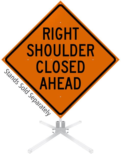 Right Shoulder Closed Ahead Roll Up Sign Sku Wm 0122
