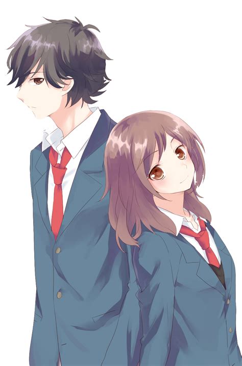High School Anime Couple Transparent Png Png Mart