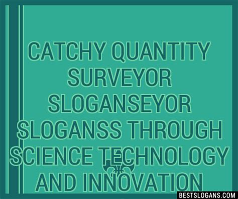 100 Catchy Quantity Surveyor Eyor S Through Science Technology And