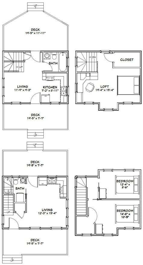 Cozy cabins' open floor plans give you freedom in designing your home the way you want it. 20x16 Tiny Houses PDF Floor Plans 584 sq от ...