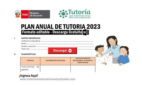 Plan Anual De Tutoría 2023minedu Ministerio De Educación Del Perú