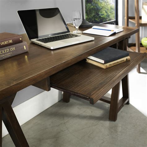 Simpli Home Sawhorse Computer Desk With Integrated Keyboard Tray