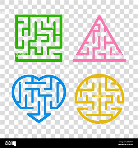 A Set Of Mazes Game For Kids Puzzle For Children Labyrinth Conundrum