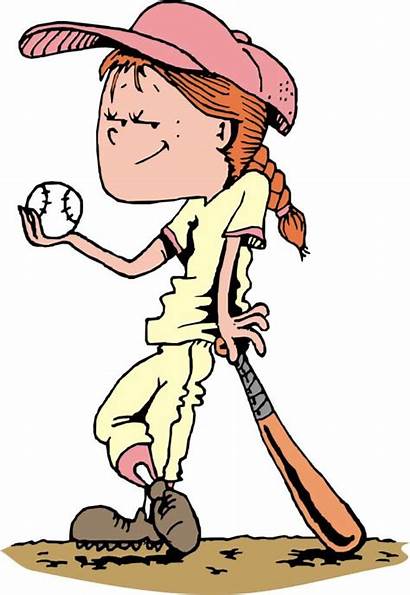 Baseball Player Clipart Playing Female Softball Cartoon