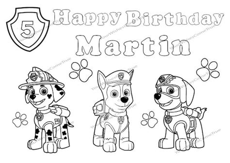 Happy Birthday Paw Patrol Coloring Pages