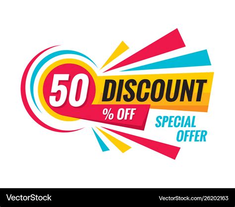50 Off Discount Creative Banner Royalty Free Vector Image