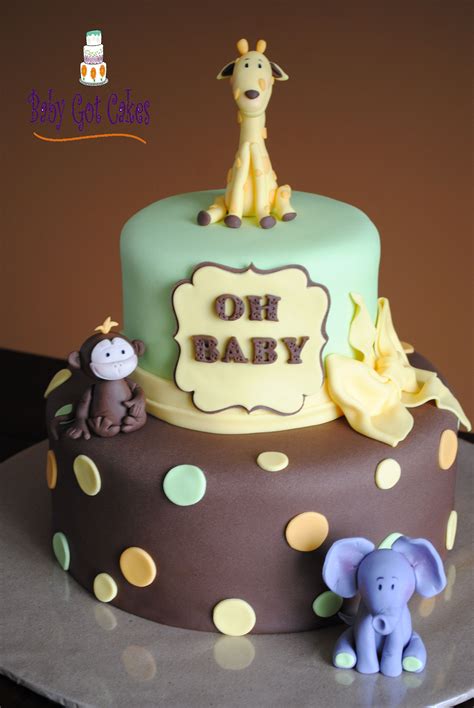 Jungle Animal Baby Shower — Baby Shower | Baby shower cakes neutral, Baby shower cakes, Shower cakes