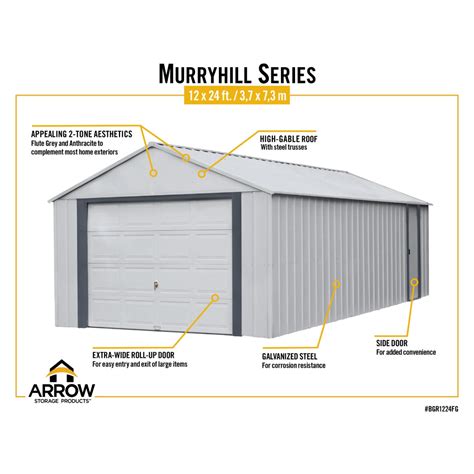 Arrow Murryhill Steel Garage Shed 12 X 24 Ft Delightful Yard