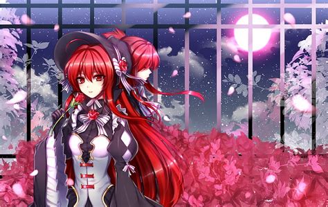 Elesis Elsword Elsword Flowers Night Red Eyes Red Hair Tangel Anime