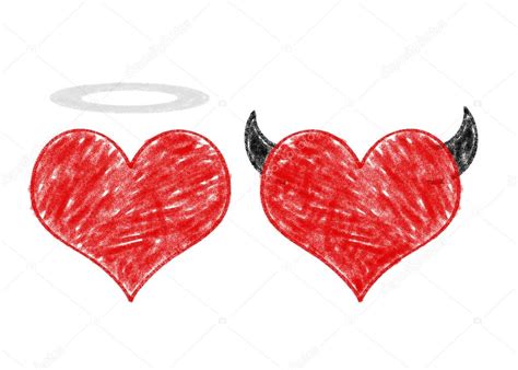 Hey lolaboter ik heb een tekening. Engel en duivel in liefde — Stockfoto © stevanovicigor ...