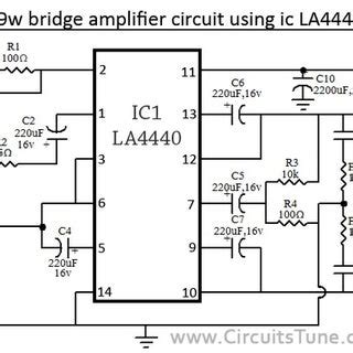 When la4440 amplifier circuit is used in bridge mode, it can give output power up to 19 watt. La4440 Amplifier Circuit Diagram 300 Watt Pdf - How To Make Amplifier Using La4440 Ic How To ...
