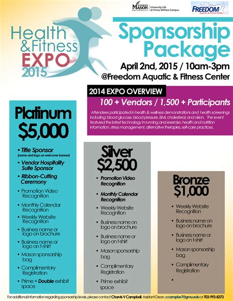 Health And Fitness Expo 2015 Sponsorship Package University Life