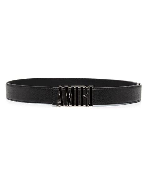 Amiri Logo Letter Leather Belt In Black For Men Lyst