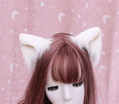 Realistic Cat Ears Kitty Hair Band Head With Bells Cosplay Etsy