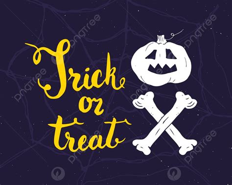 Halloween Greeting Card With Calligraphy And Handdrawn Elements Vector