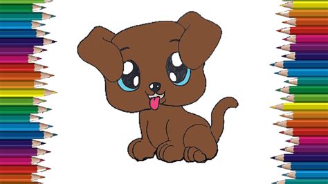 How To Draw A Cute Cartoon Puppy Doggy From Letters Easy Step By Step 81c
