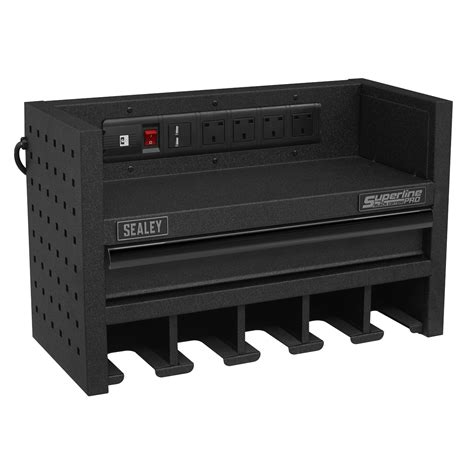 Power Tool Storage Rack 560mm With Drawer And Power Strip Huttie