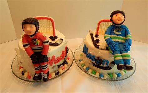 Hockey cake i made this cake for my son's birthday. Canucks And Blackhawks Hockey Cakes - CakeCentral.com