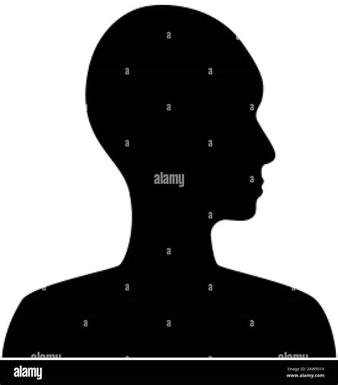 Side View Silhouette Of A Bald Gender Neutral Head Stock Vector Image And Art Alamy