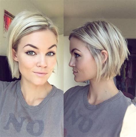 Blonde Chin Length Bob Straight Bob Hairstyles Haircuts For Fine Hair