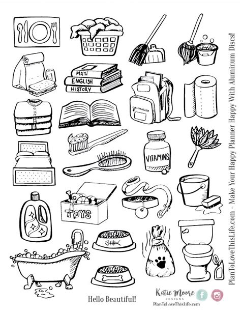 Hand Drawn Chore Icons Printable Plan To Love This Life