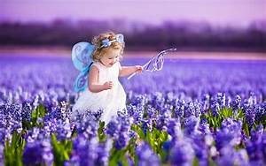 Flowers, Spring, Kids, Children, Childhood, Purple