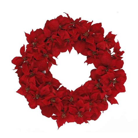 Holiday Living 30 In Un Lit Red Poinsettia Artificial Christmas Wreath