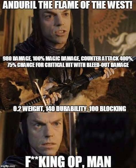 Elrond Presenting Anduril To Aragorn Xd Movie Memes Funny Memes Jokes