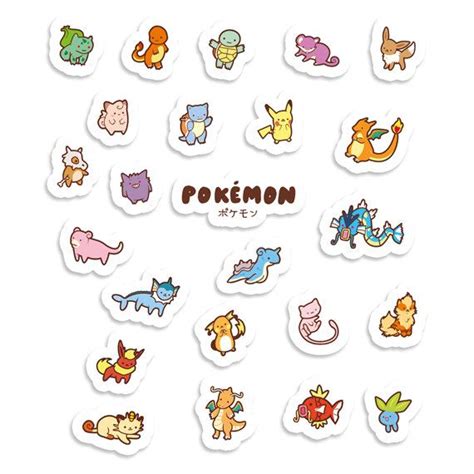 Chibi Pokemon Pokemon Sticker Sheet 70mm X By Bluepotionuk In 2023 Pokemon Pokemon Stickers