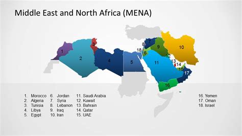 Middle East And North Africa Map Template For Powerpoint Slidemodel