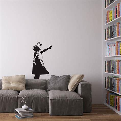 Banksy Girl Reaching Vinyl Wall Decal By Vinyl Revolution