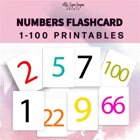 Numbers 1 100 Flashcards Printable Flash Cards Flashcards Addition