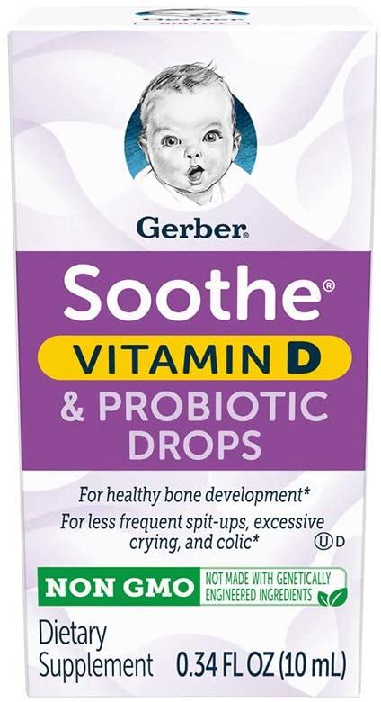 Gerber Soothe Baby Probiotic Drops With 100 Daily Vitamin