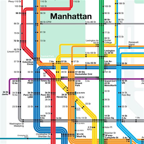 Manhattan High Resolution Manhattan Nyc Subway Map