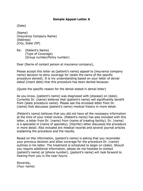 Medical Necessity Appeal Letter Template Pdf Fill Online Printable