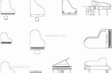 piano cad dwg autocad blocks file drawings