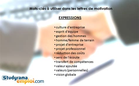 Veuillez cliquez ici pour télécharger ce modèle de lettre de motivation en format word Mots-clés à utiliser dans les lettres de motivation ...