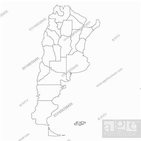 Blank Political Map Of Argentina Administrative Divisions Provinces