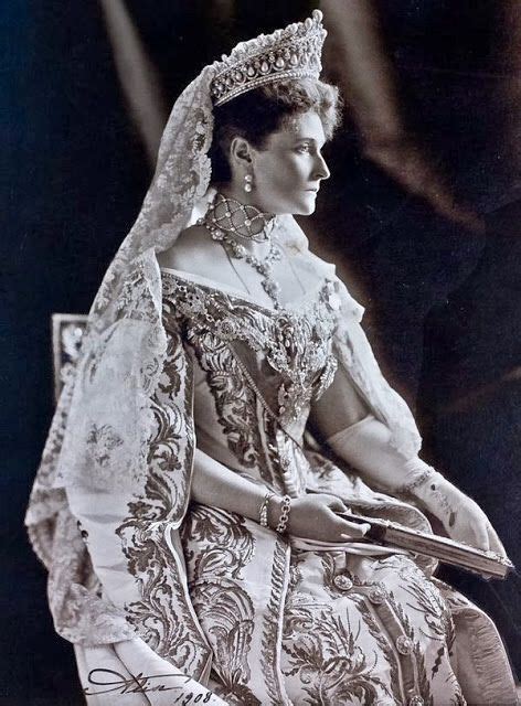 Tsarina Alexandra Feodorovna Of Russia 1872 1918 Wears The Romanov