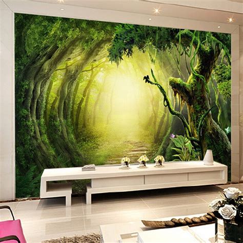 Beibehang 3d กระดาษ Fantasy Forest Trail Custom 3d Stereoscopic 3d วอ