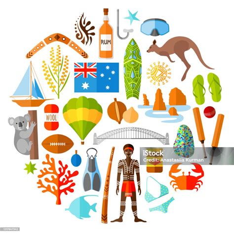 Vector Australian Icons And Symbols Stock Illustration Download Image