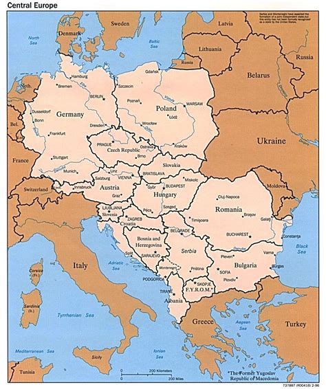 Political Map Of Central Europe 1996 Central Europe Political Map