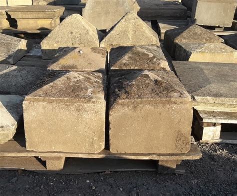 Gritstone Pyramid Style Four Way Pier Cap Watling Reclamation