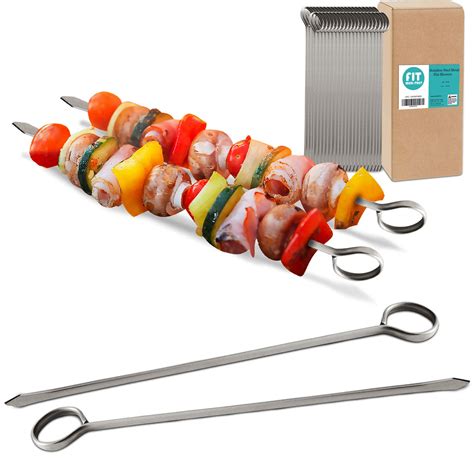 Yard Garden And Outdoor Living Details About 12x Stainless Steel Metal Barbeque Skewer Needle Bbq