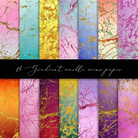 Gradient Gold Marble Digital Paper Gold Marble Veins Etsy