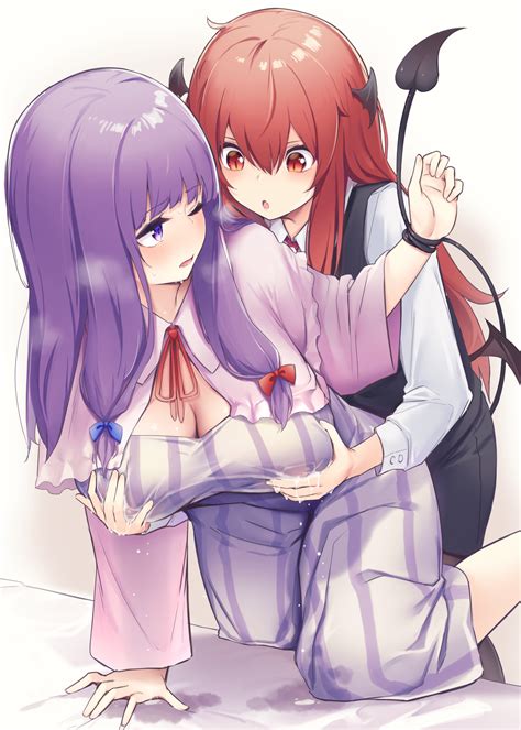 Patchouli Knowledge And Koakuma Touhou Drawn By Borushichi Danbooru