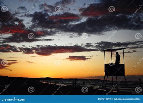 Baltic Sea Sunrise Lifeguard Silhouette Picture Image 87312699