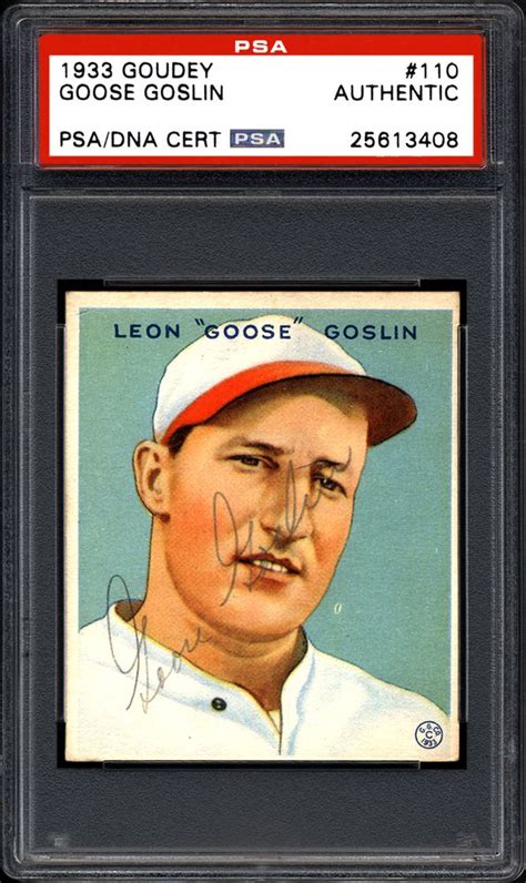 Goose Goslin Psa Autographfacts℠